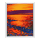 Lake Ontario Sunset Oil Painting Framed Canvas Wraps - Find the Beautiful